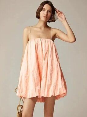 J. Crew Collection Satin Mini Bubble Dress in Bright Peony Size 2 NWT